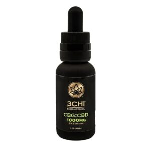 3Chi, CBG:CBD Oil Tincture, Broad Spectrum THC-Free, 1fl oz, 1000mg CBG and 1000mg CBD