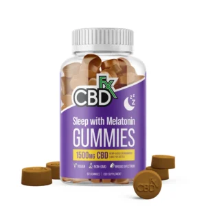 CBDfx CBD Gummies for Sleep with Melatonin, Broad Spectrum THC-Free, 60ct, 1500mg CBD