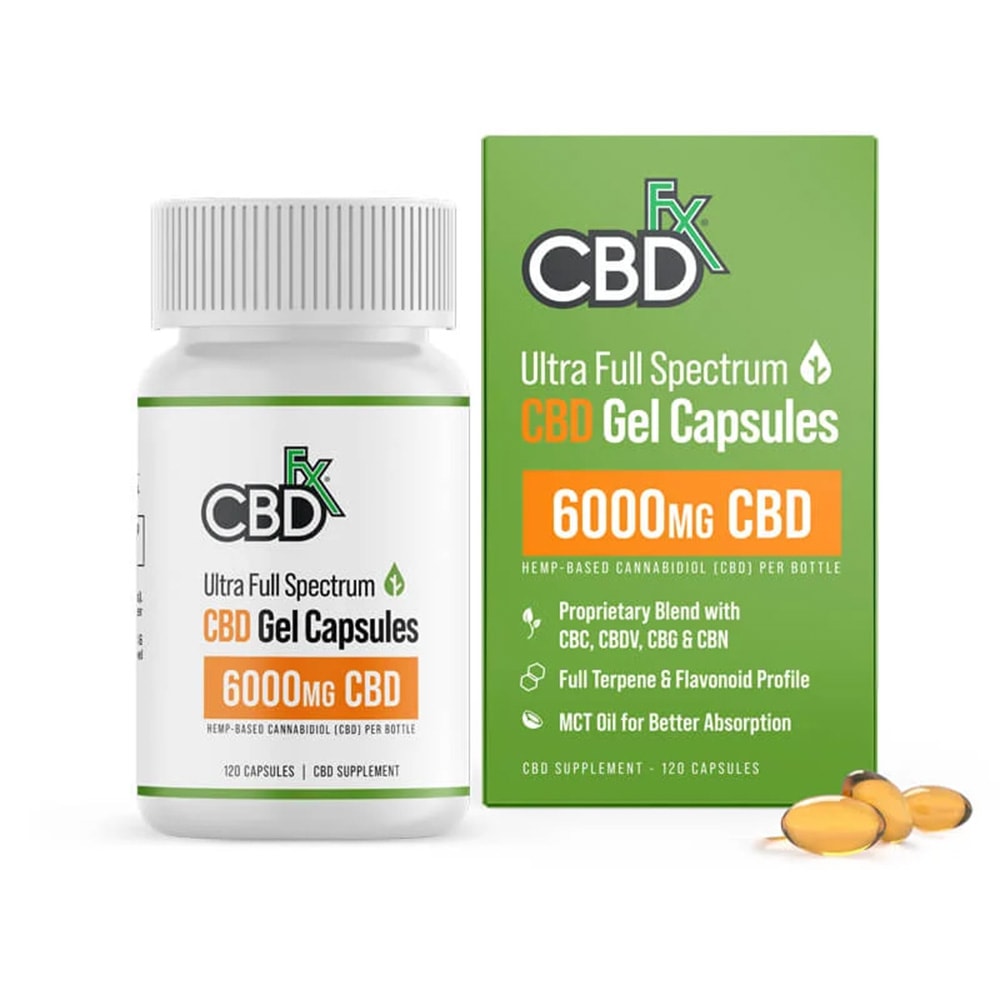 CBDfx, CBD Soft Gel Capsules 50mg, Full Spectrum, 120ct, 6000mg CBD