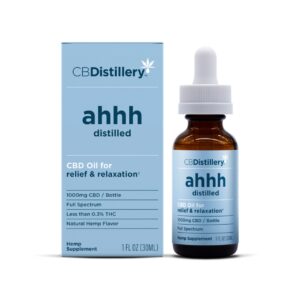 CBDistillery Ahhh Distilled CBD Oil for Relief & Relaxation Full Spectrum 1fl oz 1000mg