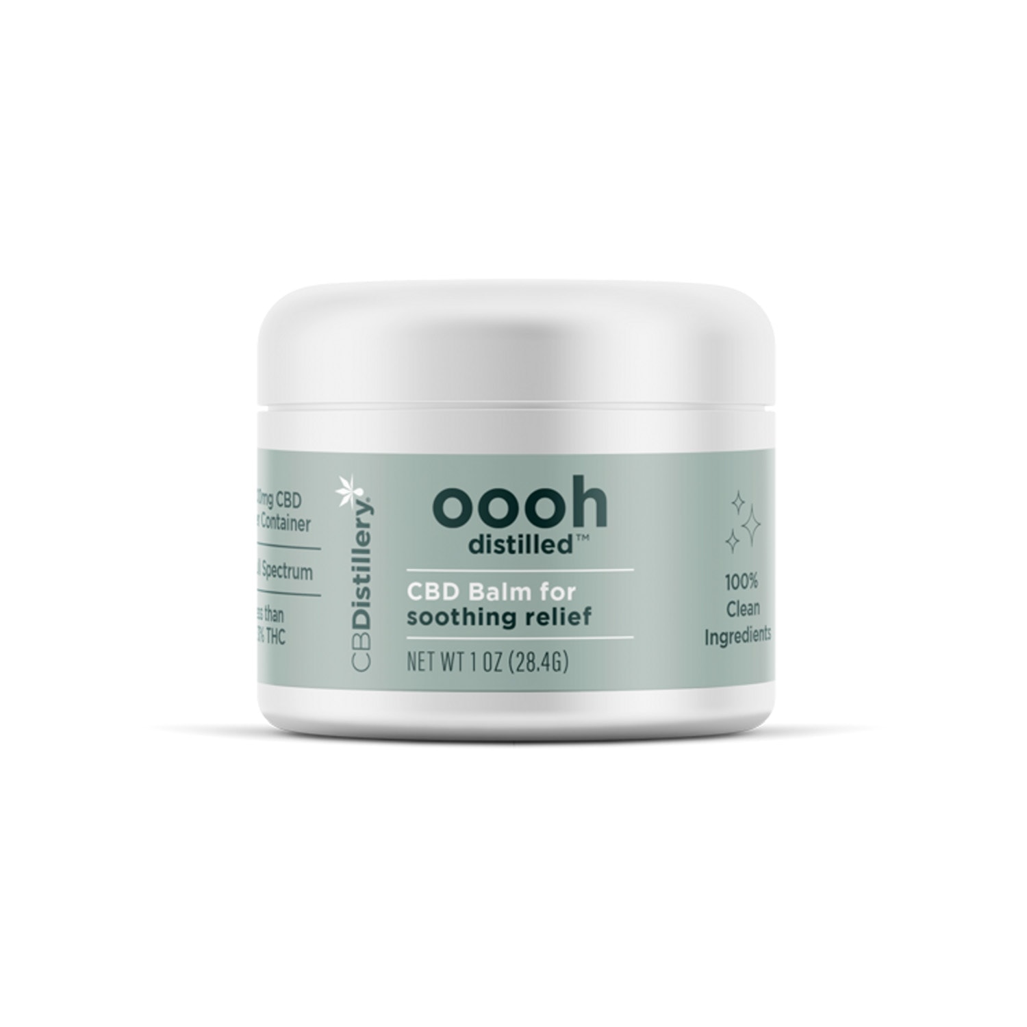 CBDistillery, Oooh Distilled CBD Balm for Soothing Relief, Full Spectrum, 1oz, 500mg CBD
