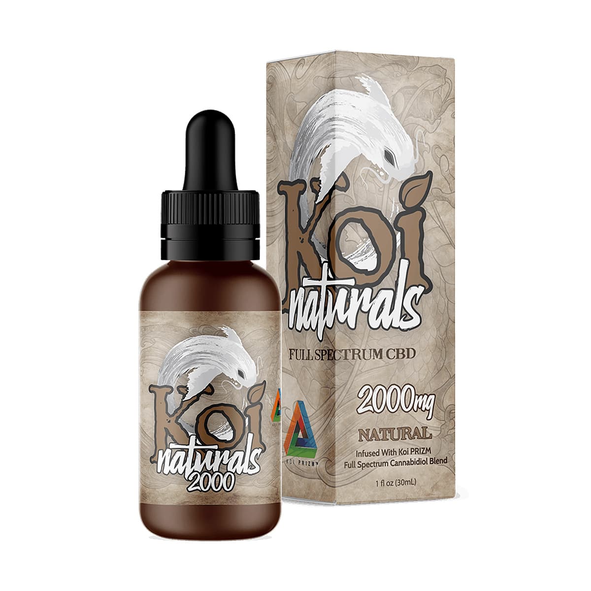 Koi CBD, CBD Oil Tincture, Broad Spectrum, Natural Flavor, 1fl oz, 2000mg CBD