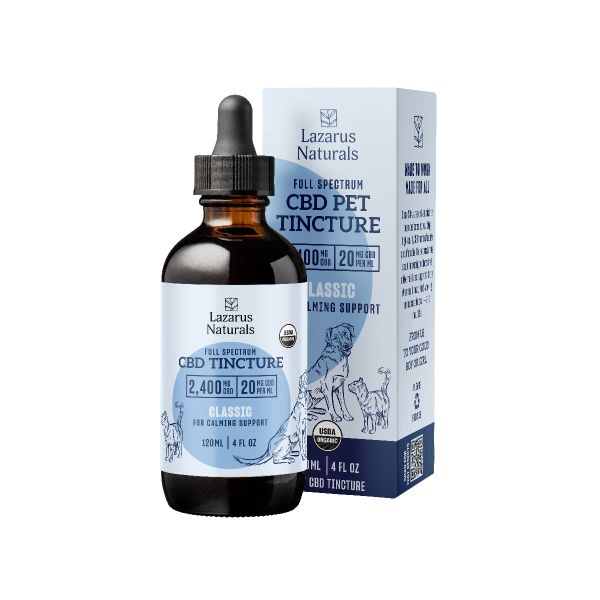 Lazarus Naturals, Calming CBD Oil Pet Tincture, Full Spectrum, Natural Flavor, 4fl oz, 2400mg CBD