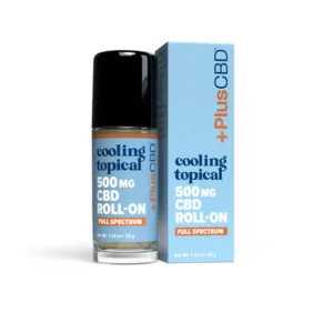 PlusCBD, Cooling Topical CBD Roll-On, Full Spectrum, 1.13oz, 500mg CBD