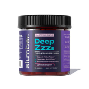 Slumber, Deep Zzzs CBD+CBN+THC Gummies For Sleep, Lemon Raspberry, Full Spectrum, 30ct, 240mg CBN + 90mg THC + 750mg CBD